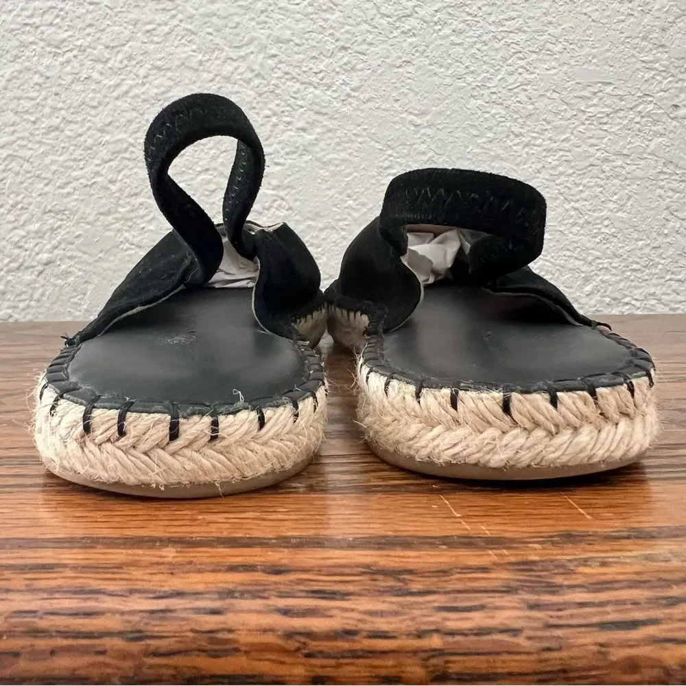 Something Navy Black Suede Espadrille Slingback Espadrilles